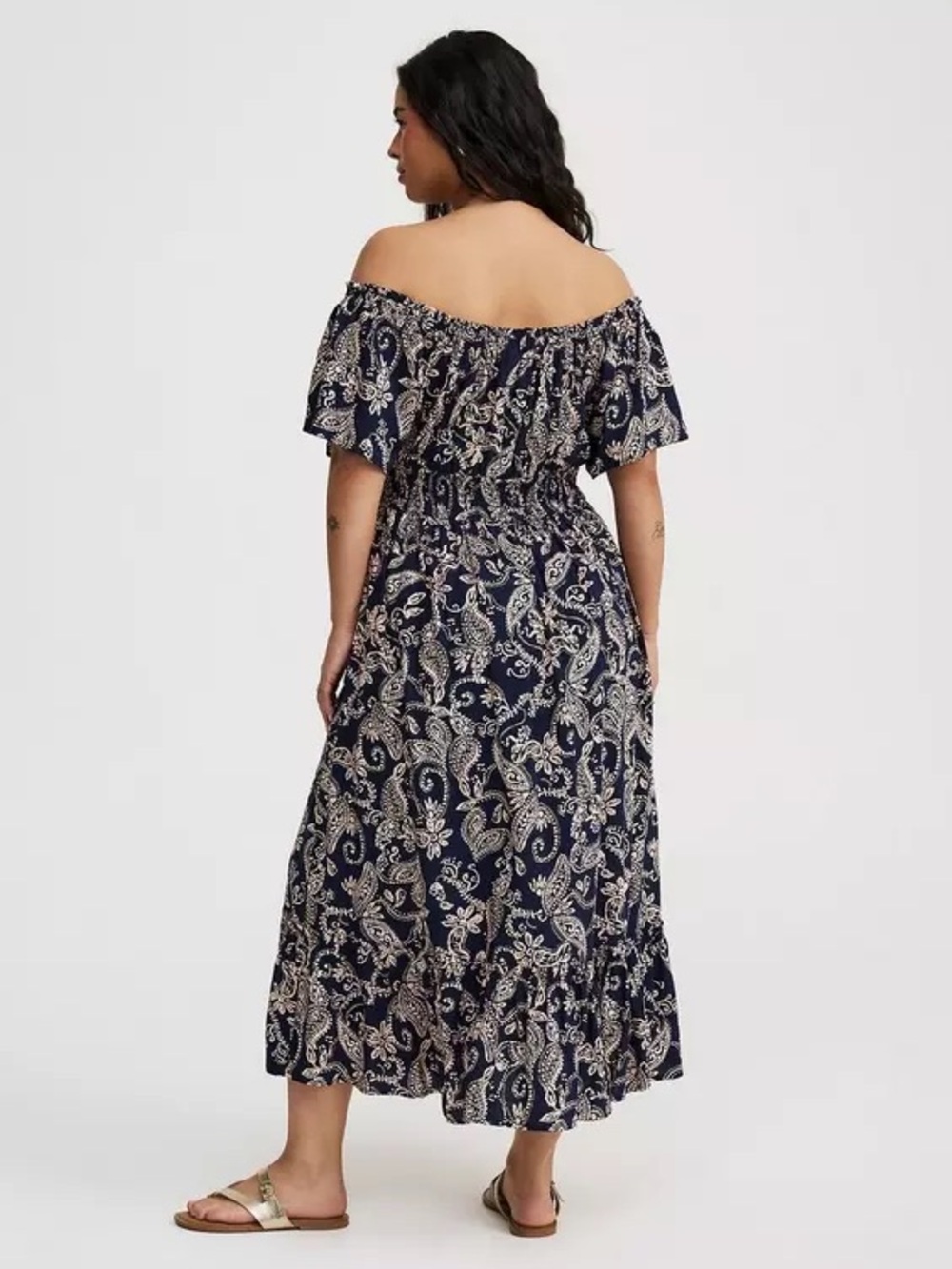 torrid Black Maxi Dress with Cream Paisley Print - Picture 4 of 6